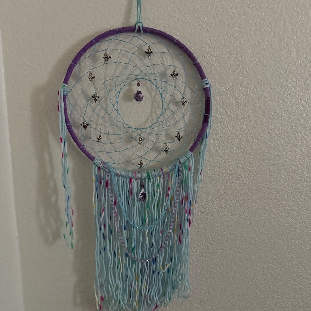 Colorful Dreamcatcher with Beads and Feathers